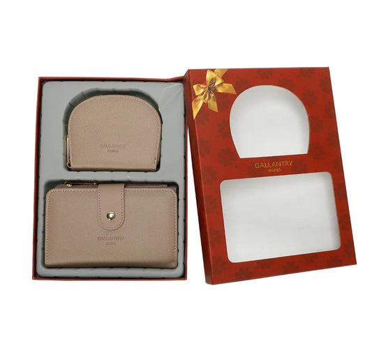Coffret Portefeuille Gallantry beige vue de face - Gallantry