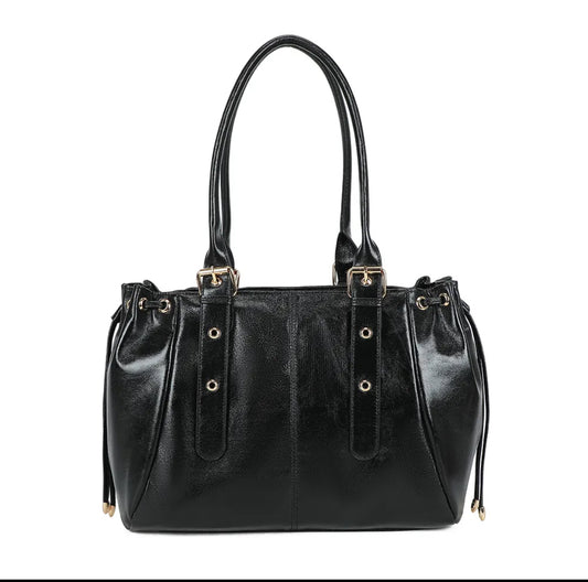 Sac à main L'Essentielle XL argenté vue de face - Gallantry