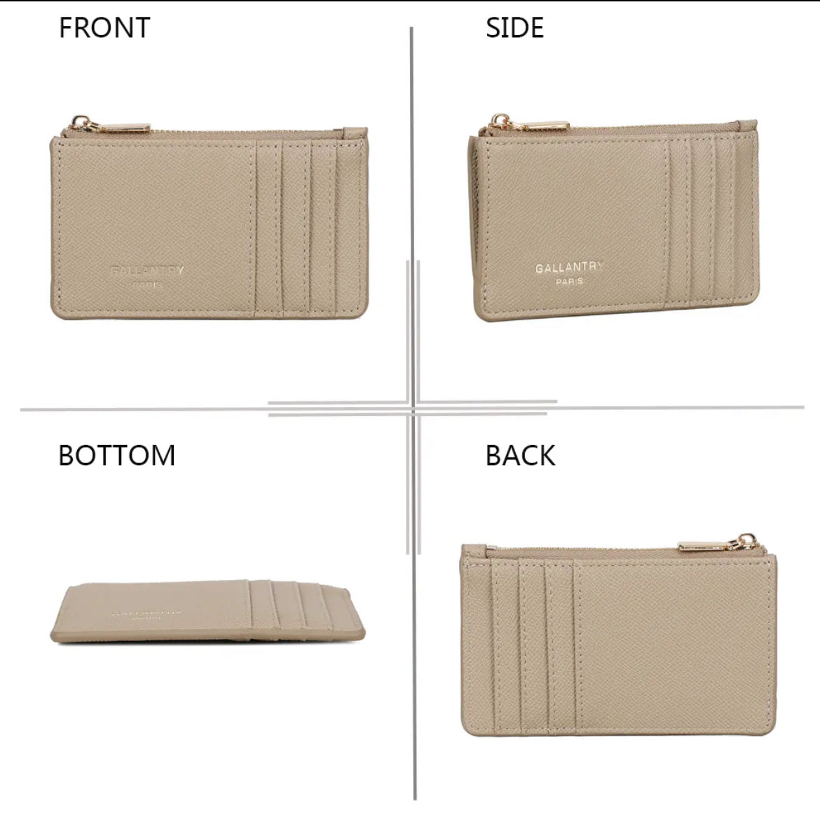 Porte cartes Gallantry taupe - sac femme similicuir Gallantry